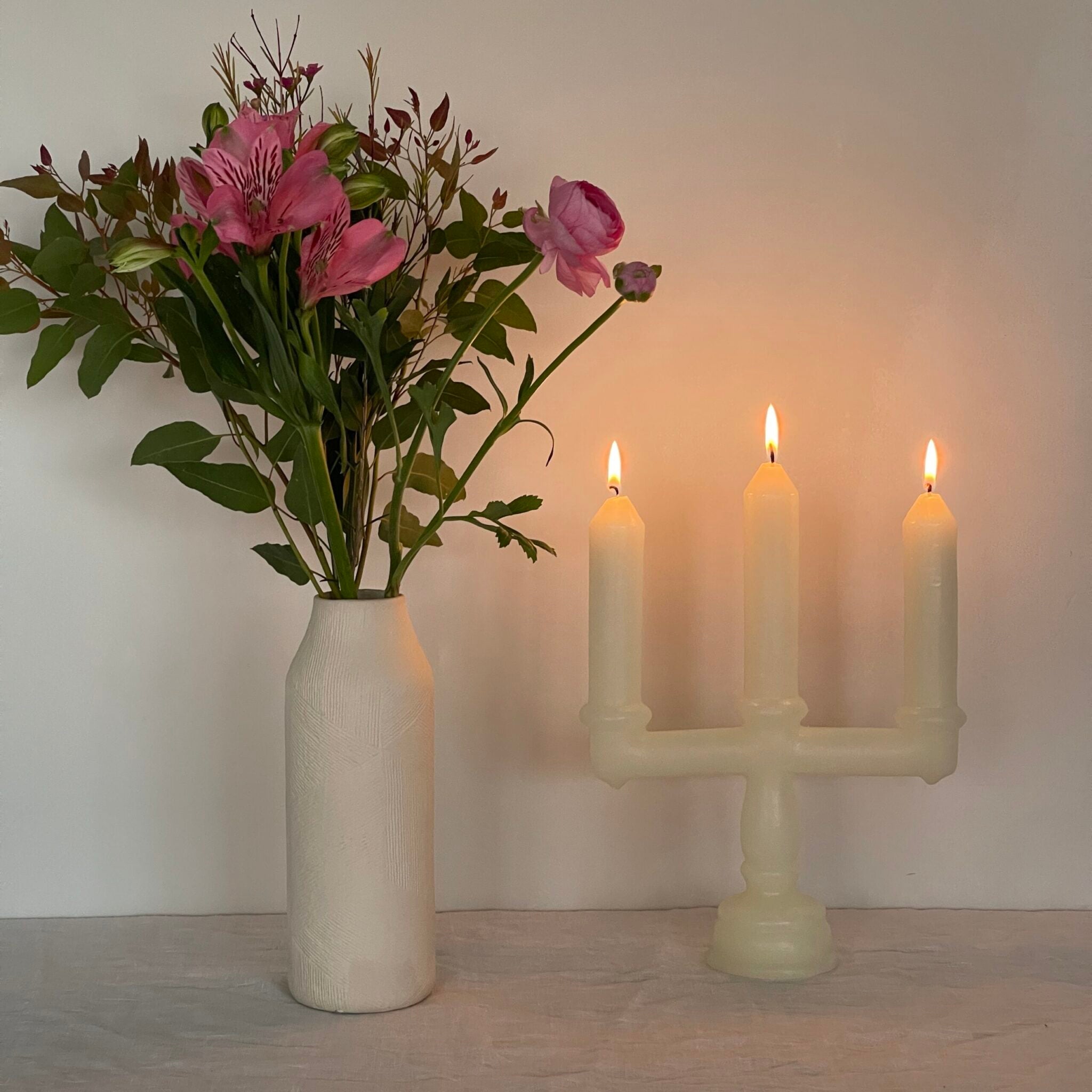 נר קישוט דקורטיבי- 3 קנים