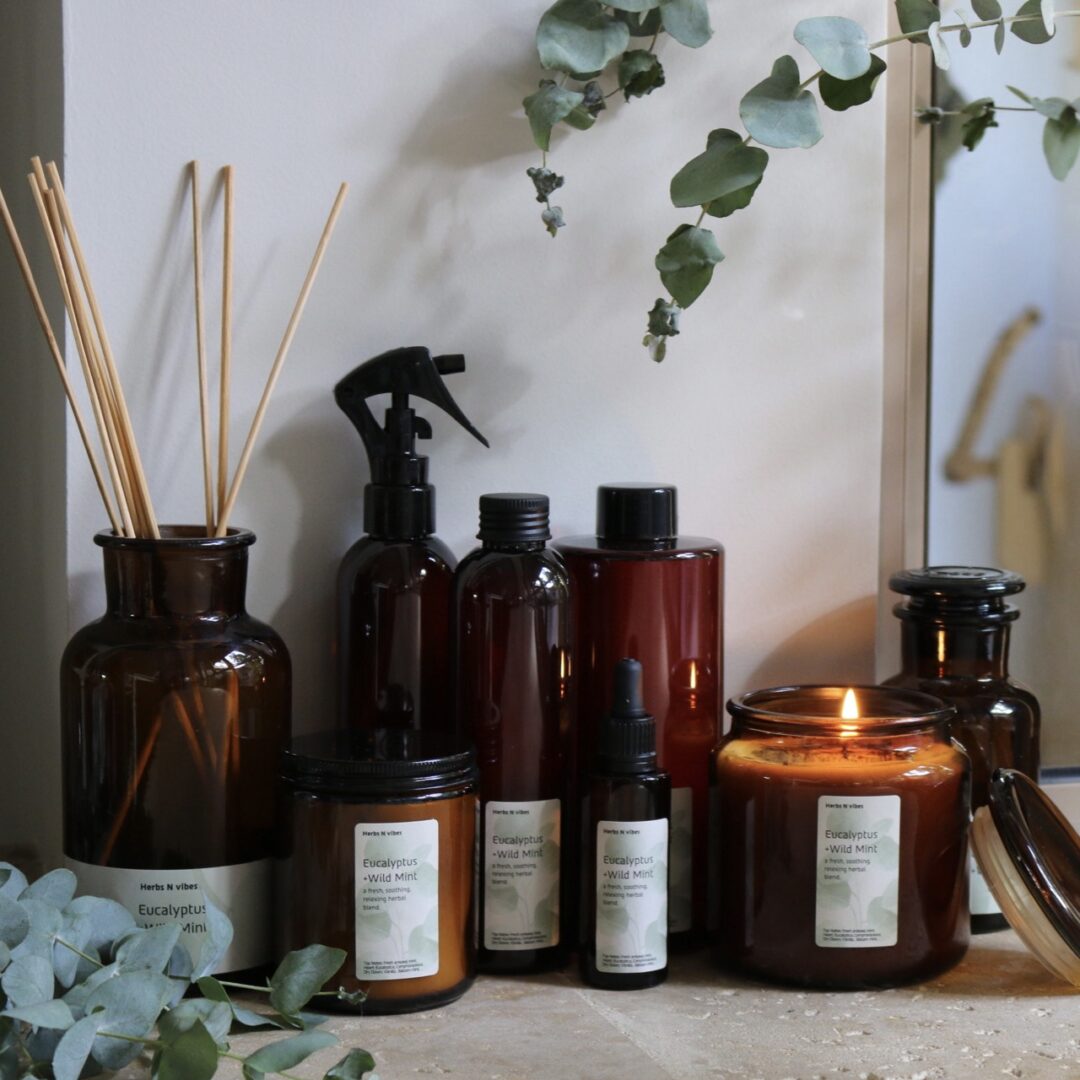 Herbs N Vibes תמצית ריח למבער Eucalyptus +Wild Mint