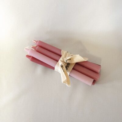 מארז 6 נרות פמוטים ורוד רומנטי Kassel Artisanal (20 ס"מ)