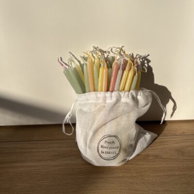 נרות חנוכה מהודרים בצבעי פסטל