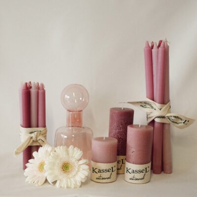 נר גליל ורוד רומנטי Kassel Artisanal